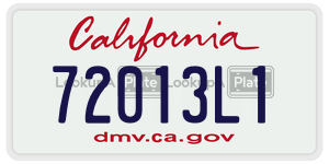 72013L1 license plate in California