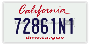 72861N1 license plate in California