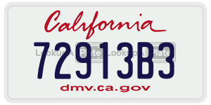 72913B3 license plate in California