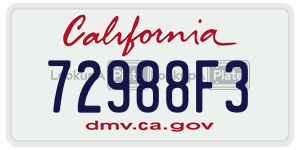 72988F3  license plate in CA