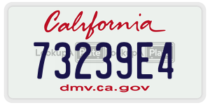 73239E4  license plate in CA