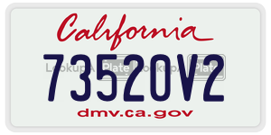 73520V2 license plate in California