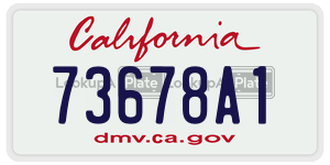 73678A1 license plate in California