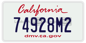 74928M2  license plate in CA