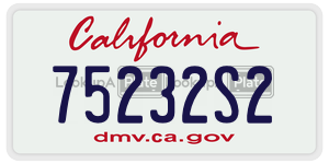 75232S2 license plate in California