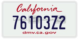 76103Z2  license plate in CA