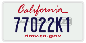 77022K1 license plate in California