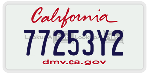 77253Y2  license plate in CA