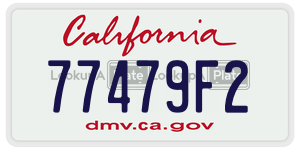 77479F2 license plate in California