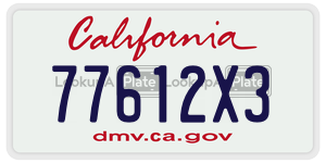 77612X3 license plate in California