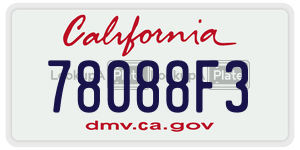 78088F3  license plate in CA