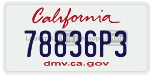 78836P3  license plate in CA