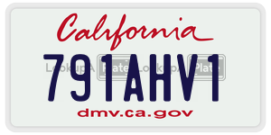 791AHV1 license plate in California