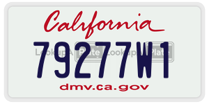 79277W1 license plate in California