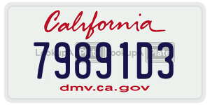 79891D3  license plate in CA