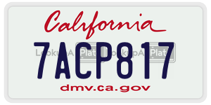 7ACP817 license plate in California