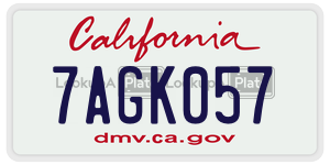 7AGK057  license plate in CA