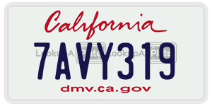 7AVY319 license plate in California