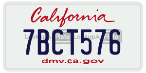 7BCT576 license plate in California