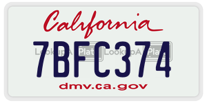 7BFC374  license plate in CA