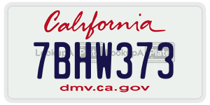 7BHW373 license plate in California
