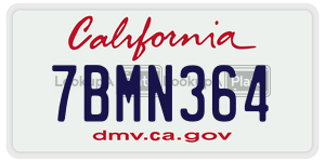 7BMN364 license plate in California