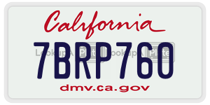 7BRP760 license plate in California