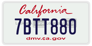 7BTT880  license plate in CA