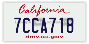 7CCA718 license plate in California