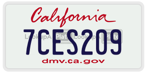 7CES209 license plate in California