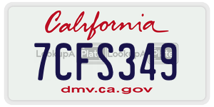 7CFS349 license plate in California