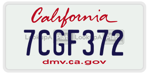 7CGF372  license plate in CA