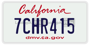 7CHR415 license plate in California