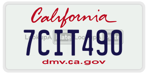 7CIT490 license plate in California