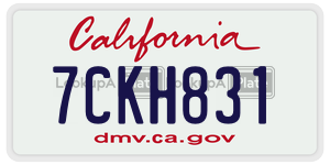 7CKH831  license plate in CA