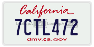 7CTL472 license plate in California