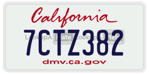 7CTZ382 license plate in California