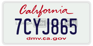 7CYJ865  license plate in CA