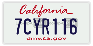 7CYR116 license plate in California