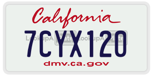 7CYX120  license plate in CA