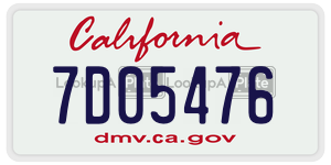 7D05476  license plate in CA