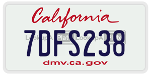 7DFS238 license plate in California
