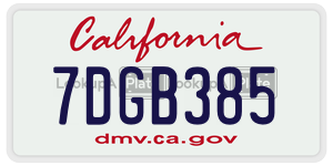 7DGB385  license plate in CA