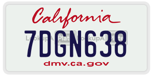7DGN638 license plate in California