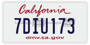 7DIU173 license plate in California