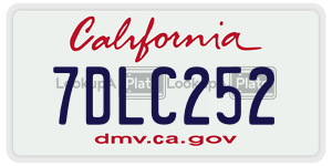 7DLC252 license plate in California