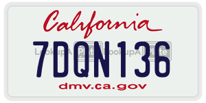 7DQN136 license plate in California