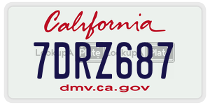 7DRZ687 license plate in California