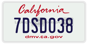 7DSD038 license plate in California