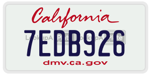 7EDB926  license plate in CA